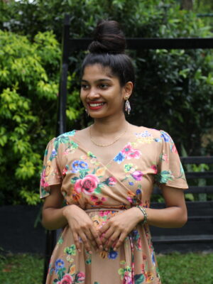 Honey Floral Crossover Mini Dress